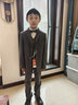 羅蒙兒童西裝套裝男童春秋季禮服花童主持人演出服男孩西服 灰色 150 曬單實(shí)拍圖