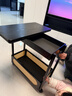 木馬人可移動(dòng)邊幾茶幾中古小桌子沙發(fā)邊柜小戶(hù)型折疊推車(chē)置物架實(shí)木客廳 【可折疊桌面】移動(dòng)邊幾-黑色（360°萬(wàn)向滾輪） 曬單實(shí)拍圖
