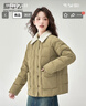 雪中飛羽絨服女短款羽絨服新款時(shí)尚百搭保暖短款外套 奶茶色 M (160) 曬單實(shí)拍圖