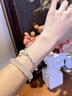 QMXD綠如竹韻半鐲半鏈蝴蝶手鏈女士新中式小眾可調節鐲子女學(xué)生閨蜜 綠如竹韻手鐲女 曬單實(shí)拍圖