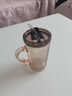 云勉水杯玻璃杯子高顏值情侶馬克杯咖啡牛奶茶杯吸管水杯燕麥杯飲料杯 咖色 450ml 曬單實(shí)拍圖