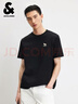 杰克·瓊斯（JACK&JONES） 男裝T恤潮流精致法斗犬刺繡舒適全棉簡(jiǎn)約圓領(lǐng)短袖上衣226101051 曬單實(shí)拍圖