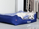主子家 狗窩貓窩 小型中型犬泰迪狗床狗墊子 四季防水可拆洗車(chē)載寵物窩 海軍條紋-深藍 L（ 74*58*25）30斤寵物 曬單實(shí)拍圖