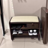 家逸實(shí)木換鞋凳穿鞋凳鞋架帶抽屜入戶(hù)門(mén)口換衣凳 胡桃色 曬單實(shí)拍圖