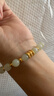 中國黃金蓮花黃金手鏈女轉運珠手串38三八婦女神節禮物送女友媽媽老婆生日 [14顆金珠]足金小蠻腰和田玉手串 曬單實(shí)拍圖
