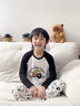 英氏（YEEHOO）【涼感蘭精莫代爾】10A抑菌兒童睡衣男童家居服青少年6-12歲套裝 曬單實(shí)拍圖