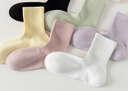 親相見(jiàn)女士直角襪子長(cháng)絨棉抗菌吸汗透氣直角襪 白黃粉紫綠 均碼 曬單實(shí)拍圖