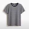 H&M女裝T恤春季圓領(lǐng)時(shí)尚休閑簡(jiǎn)約寬松棉質(zhì)短袖上衣1270848 白色/海軍藍條紋 M 165/96 曬單實(shí)拍圖