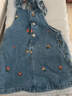 MARC&JANIE馬克珍妮女童滿(mǎn)底繡花軟牛仔背帶裙兒童裙子連衣裙春秋裝241636 曬單實(shí)拍圖