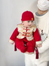 G.duck百歲宴寶寶服裝紅色新中式嬰兒衣服薄款拜年服生日禮服唐裝連體服 連體衣+紅色貝雷帽 80cm (建議18-22斤) 曬單實(shí)拍圖