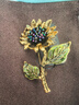 She's茜子梵高向日葵原創(chuàng  )手工釘珠水晶胸針高端精致胸花別針生日禮物女 金色向日葵D0 曬單實(shí)拍圖