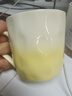 陶瓷ins馬克杯水杯家用創(chuàng  )意漸變色早餐杯高顏值手捏紋情侶咖啡杯 漸變杯黃色 380ml 曬單實(shí)拍圖
