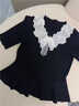 珂萊蒂爾Koradior2026春法式千金風(fēng)蕾絲刺繡兩件套連衣裙輕禮服裙 黑色 M 曬單實(shí)拍圖