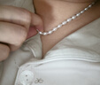 天使之淚淡水珍珠項鏈S925銀鎖骨鏈米形珠5-6mm珠寶首飾禮物女日常百搭 曬單實(shí)拍圖