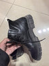 紅蜻蜓馬丁靴男高幫冬季英倫風(fēng)短靴復古皮靴百搭機車(chē)靴WLD350011黑色40 曬單實(shí)拍圖