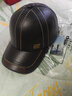 JEEP SPIRIT真皮帽子男士中老年人戶(hù)外棒球帽秋冬季保暖牛皮鴨舌帽單款老人帽 黑色開(kāi)口 均碼（56-60cm）可調節 曬單實(shí)拍圖