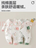 優(yōu)奇輕薄棉保暖新生嬰兒衣服秋冬季棉服剛出生寶寶夾棉連體衣和尚服 曬單實(shí)拍圖