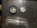 金灶旺玻璃杯雙層玻璃便攜帶蓋帶茶倉茶水分離水杯子 睿智黑 310ml 曬單實(shí)拍圖