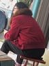 麗依歆加絨加厚短外套女2025秋冬新款洋氣大毛領(lǐng)保暖小個(gè)子短款上衣夾克 酒紅色 XL 110-120斤 曬單實(shí)拍圖