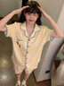 倩升軟fufu奶黃色格子番茄短袖睡衣女款2026新款夏季可外穿家居服套裝 1088 黃格番茄 L 曬單實(shí)拍圖