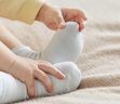 全棉時(shí)代兒童襪子7A抗菌嬰幼兒寶寶純棉中筒襪 黃白綠 12-14cm 曬單實(shí)拍圖
