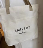 途尊大學(xué)生上課帆布包女2024新款休閑百搭單肩包大容量上班通勤托特包 SMILEDT雙層加厚單肩包+掛件 曬單實(shí)拍圖