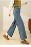 TERRE BLEUE【港風(fēng)闊腿褲】女式牛仔褲高腰顯瘦懷舊水洗直筒褲寬松遮胯拖地褲 曬單實(shí)拍圖