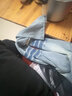 衣然呈品美式復古斜切牛仔褲男款春秋季閃電紋加厚高街vibe直筒微喇褲子男 藍色 XL 【建議115-135斤】 曬單實(shí)拍圖