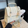 約巢雙肩包女2025新款小眾設計感旅游可愛(ài)輕便學(xué)院風(fēng)簡(jiǎn)約逛街小型背包 米白帶腿云朵掛件 曬單實(shí)拍圖