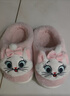 迪士尼女童棉拖鞋兒童拖鞋室內防滑秋冬季瑪麗貓棉拖F4626TS2 粉 26-27 曬單實(shí)拍圖