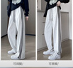 浪莎條紋運動(dòng)褲女春秋季高腰寬松百搭可兩穿束腳闊腿休閑衛褲 曬單實(shí)拍圖