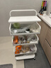 帥仕廚房置物架落地多層蔬菜籃夾縫零食小推車(chē)果蔬鍋具收納用具儲物架 【升級50長(cháng)】白4層-1板3籃 曬單實(shí)拍圖