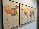 中國地圖掛畫(huà)辦公室世界地理圖掛圖高清裱框客廳墻面裝飾畫(huà)可標記 C款-中英文雙語(yǔ)版中國世界地圖 世界60*120+中國40*60cm總長(cháng)1.6米 百搭黑色框 鋁合金框晶瓷畫(huà)玻璃面【可擦寫(xiě)+防水防潮好打理 曬單實(shí)拍圖