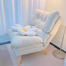 艾妮夢(mèng)懶人沙發(fā)可躺可睡單人沙發(fā)椅陽(yáng)臺客廳臥室躺椅休閑懶人椅子X(jué)LY01 奶油白-無(wú)腳踏【防水科技布】 曬單實(shí)拍圖