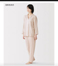 MUJI女式 無(wú)側縫雙層紗織長(cháng)袖睡衣 家居服套裝純棉女士26年春季女裝 淺粉色條紋 L 上裝165/88A 下裝165/70A 曬單實(shí)拍圖