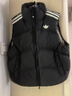 adidas百搭保暖鴨絨羽絨背心馬甲男女秋冬 90絨子阿迪達斯三葉草   黑色/卵石銀灰/白色   XS 曬單實(shí)拍圖