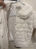 戴維貝拉（DAVE＆BELLA）兒童棉服秋冬新款洋氣女童棉襖棉衣小童保暖上衣女寶寶外套 白色【現貨】 130 cm（建議身高120-130cm） 曬單實(shí)拍圖