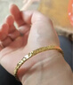 周六福碎冰冰銀手鐲女爆閃黃金色鐲子生日禮物D1014856 54mm 曬單實(shí)拍圖
