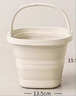 JCZS日本便攜式可折疊水桶家用加厚加大車(chē)載戶(hù)外洗車(chē)釣魚(yú)桶旅行塑料桶 奶油白中號5升折疊便攜/輕松收納 曬單實(shí)拍圖