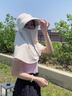 唐獅（TonLion）防曬帽子面罩護頸一體2026新款冰絲太陽(yáng)帽大帽檐戶(hù)外披肩遮陽(yáng)帽女 米色 曬單實(shí)拍圖