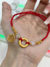 中國黃金（CHINA GOLD）福牌黃金腳鏈女足金平安扣腳繩七夕情人節禮物送女友老婆生日結婚 【京速達】足金如意平安扣福牌腳鏈 曬單實拍圖