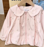 瑪米瑪卡（MOMOCO）女童外套兒童秋冬裝洋氣甜美夾克外套 粉色   130    曬單實(shí)拍圖