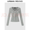 UR2025秋季新款女裝都市設計感系帶V領(lǐng)修身T恤UWU450038 曬單實(shí)拍圖