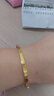 丹芙妮極細實(shí)心18k金色鐲子女輕奢小眾設計感簡(jiǎn)約百搭精美手飾不掉色 極細黃金色手鐲 曬單實(shí)拍圖