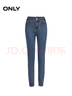 ONLY2025秋季新款水洗高腰九分褲修身鉛筆褲牛仔褲女|125149036 J34 390洗水牛仔藍 XS XS標準褲長(cháng) 曬單實(shí)拍圖
