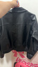 TERRE BLEUE春秋季PU皮衣女2025新款機車(chē)風(fēng)氣質(zhì)單排扣皮夾克小翻領(lǐng)短款外套女 曬單實(shí)拍圖
