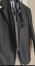 羅蒙西服套裝男士商務(wù)修身西裝男職業(yè)正裝小西服新郎伴郎結婚禮服外套 黑色雙扣【西服+西褲+襯衫】 4XL /190【160-175斤】+7件禮品 曬單實(shí)拍圖