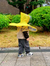 牧萌兒童雨衣寶寶幼兒園男女童透氣防水斗篷式飛碟雨具 小黃鴨 S 曬單實(shí)拍圖