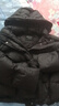 艾萊依羽絨服女輕暖面包服泡芙短款可脫卸連帽鵝絨外套 月夜黑S 曬單實(shí)拍圖