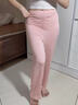 浪莎孕婦睡褲100%純棉春秋長(cháng)褲寬松大碼可調節月子褲產(chǎn)后家居褲可外穿 粉色 【100%純棉，可調節腰帶】 L 【建議體重100-120斤】 曬單實(shí)拍圖